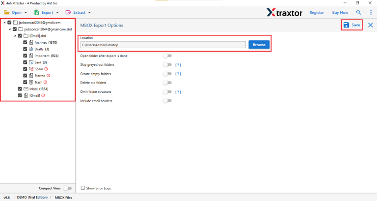 Choose folder click on save