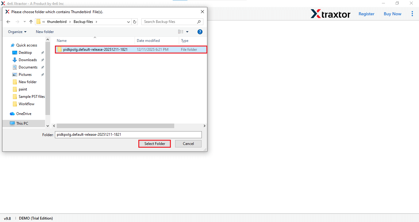 Backup thunderbird emails