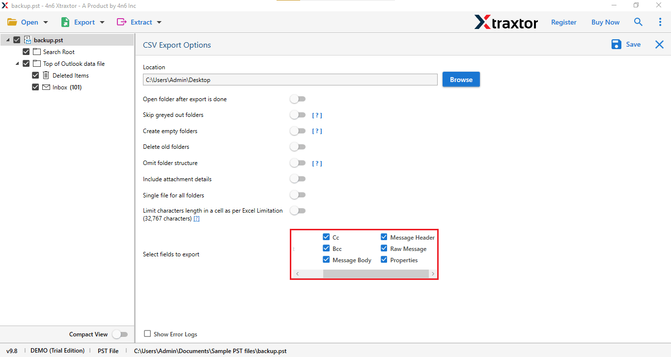 how to import pst to excel