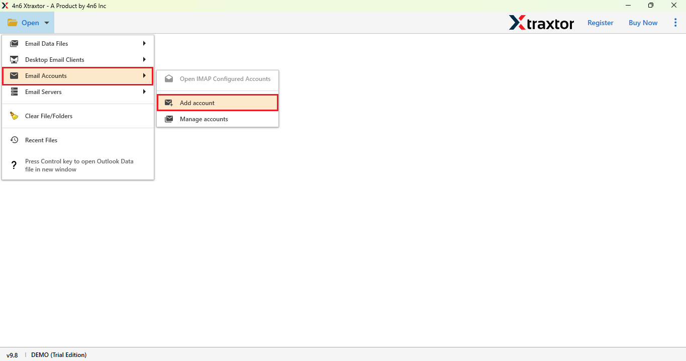 Choose Email account and add account