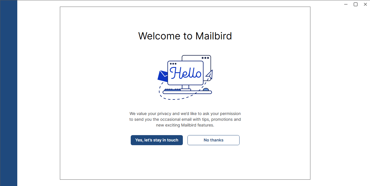 open the Mailbird application