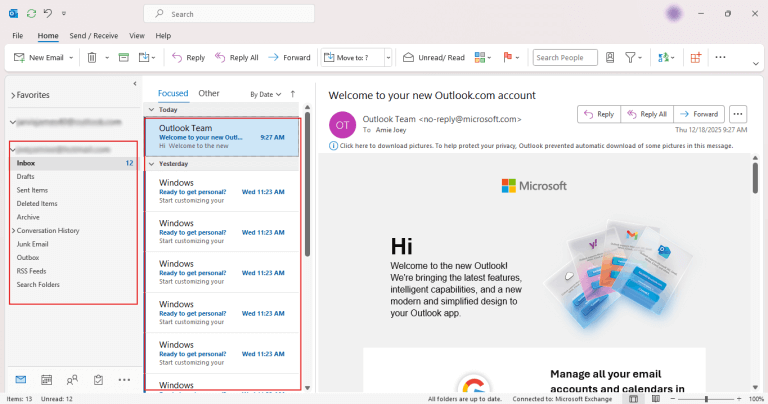 See a preview of your apple mail in outlook