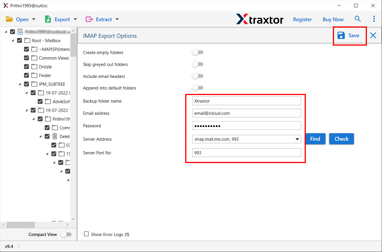 click save to migrate Roundcube to zoho mail