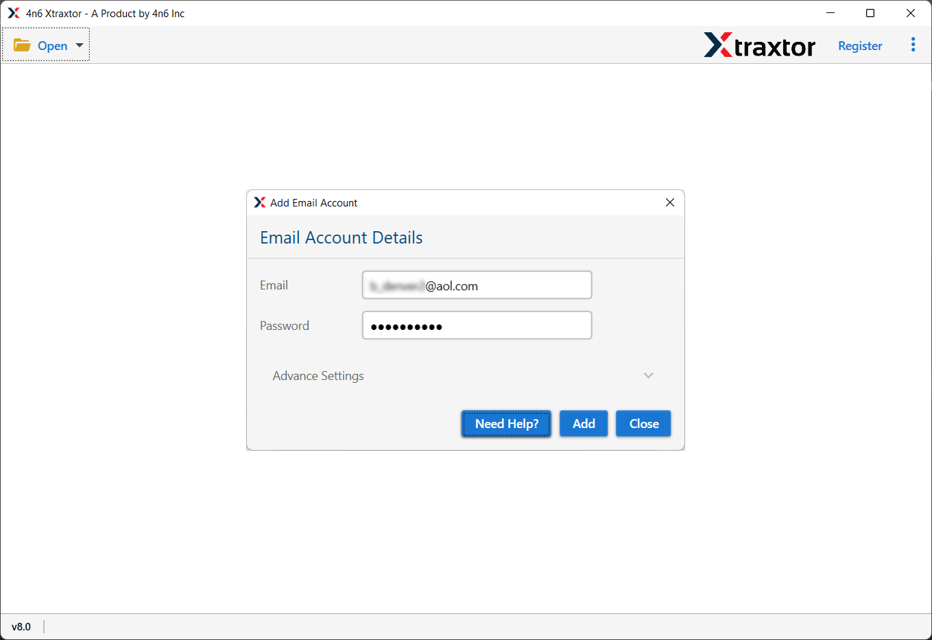 Provide your TalkTalk email account credentials