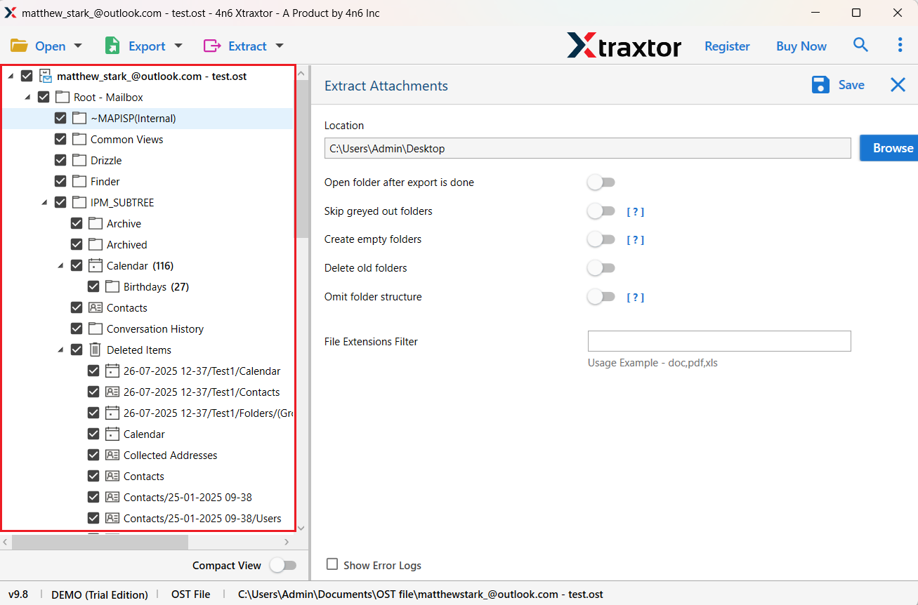 Preview the mailbox data