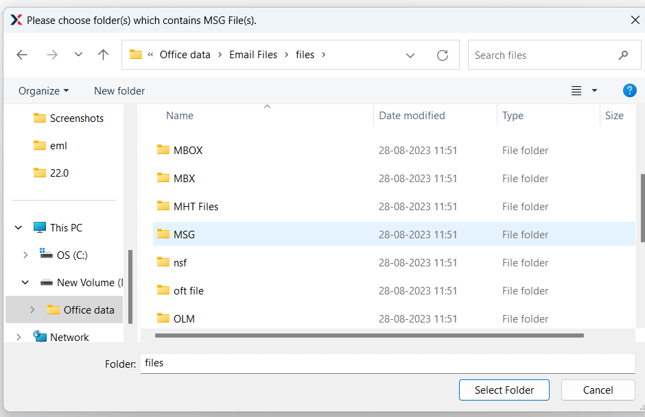 select multiple files or an entire folder