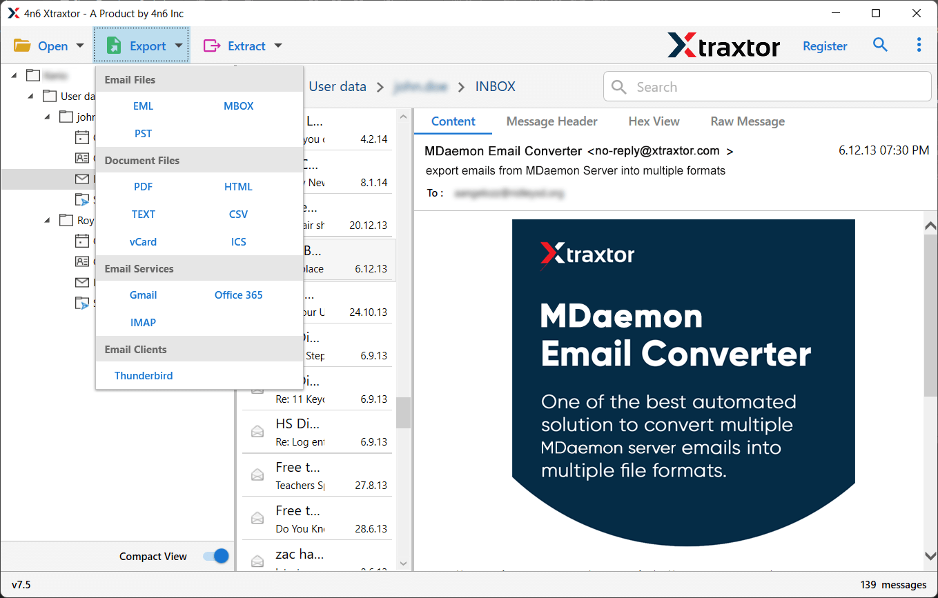 MDaemon File Export Tool