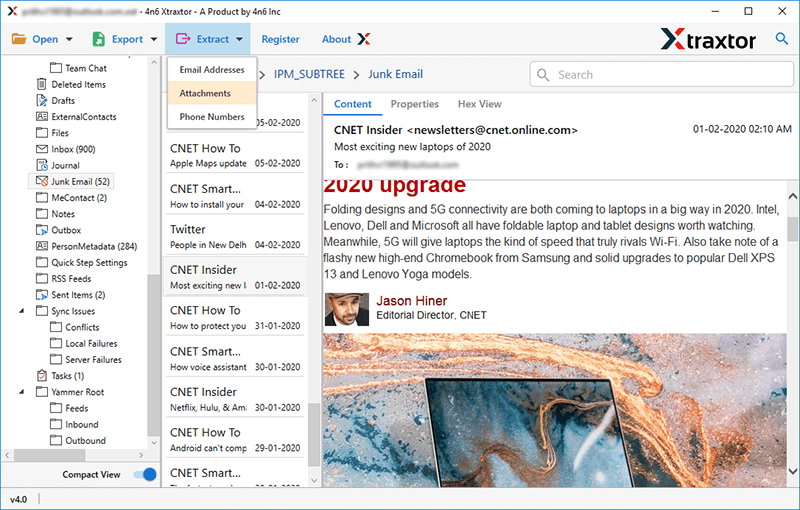 Windows Live Mail Attachment Extractor tool