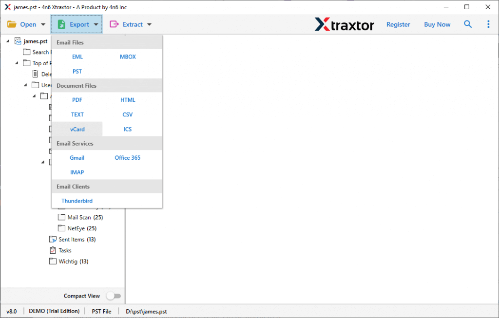 pst to vcard converter
