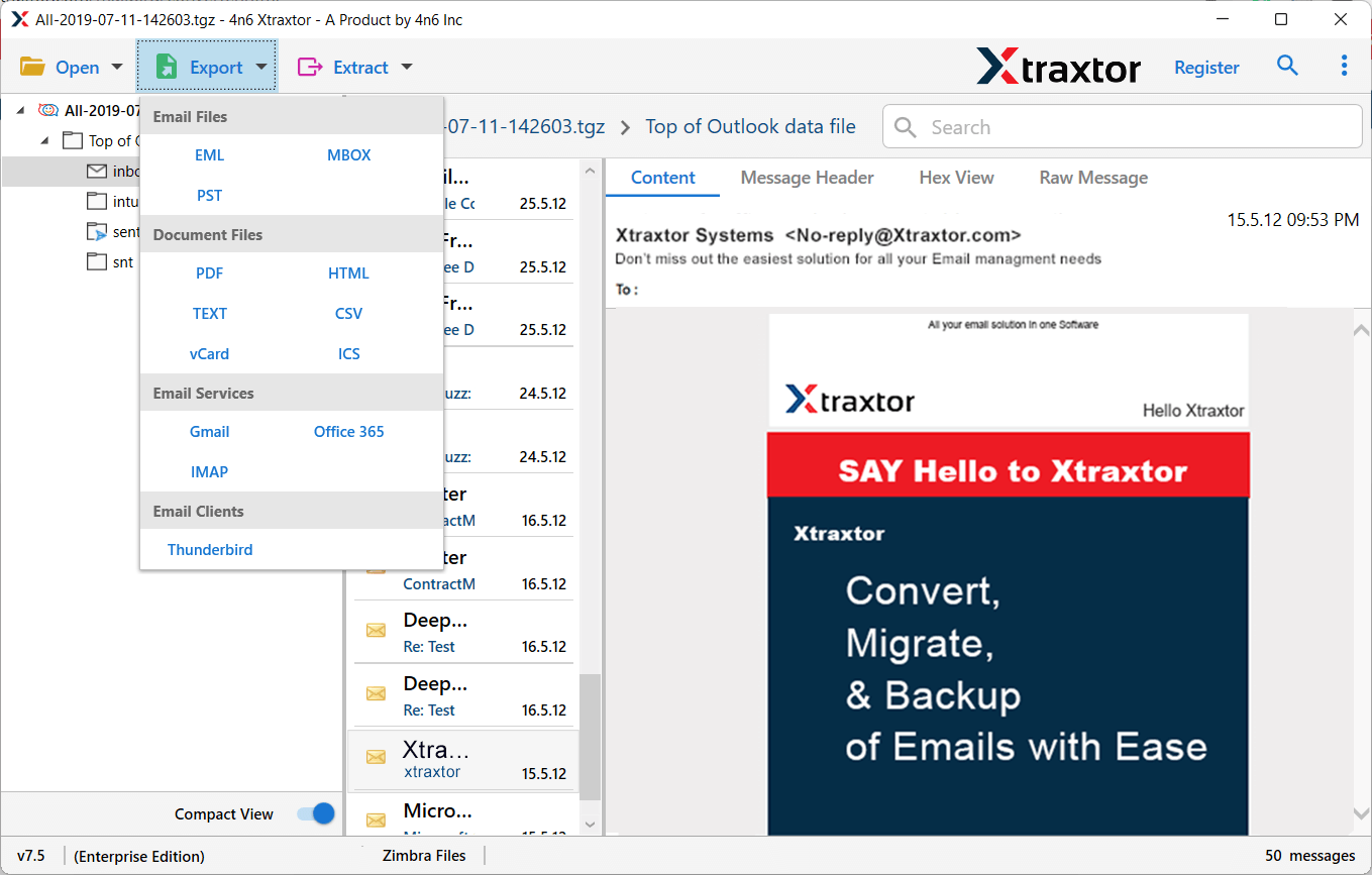 Zimbra Converter Tool To Convert Zimbra TGZ Emails To PST, MBOX, Etc